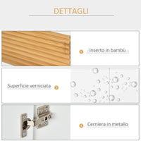 Mobile Sotto Lavabo Bagno 2 Ante 60X30x60,5 cm in MDF Bianco