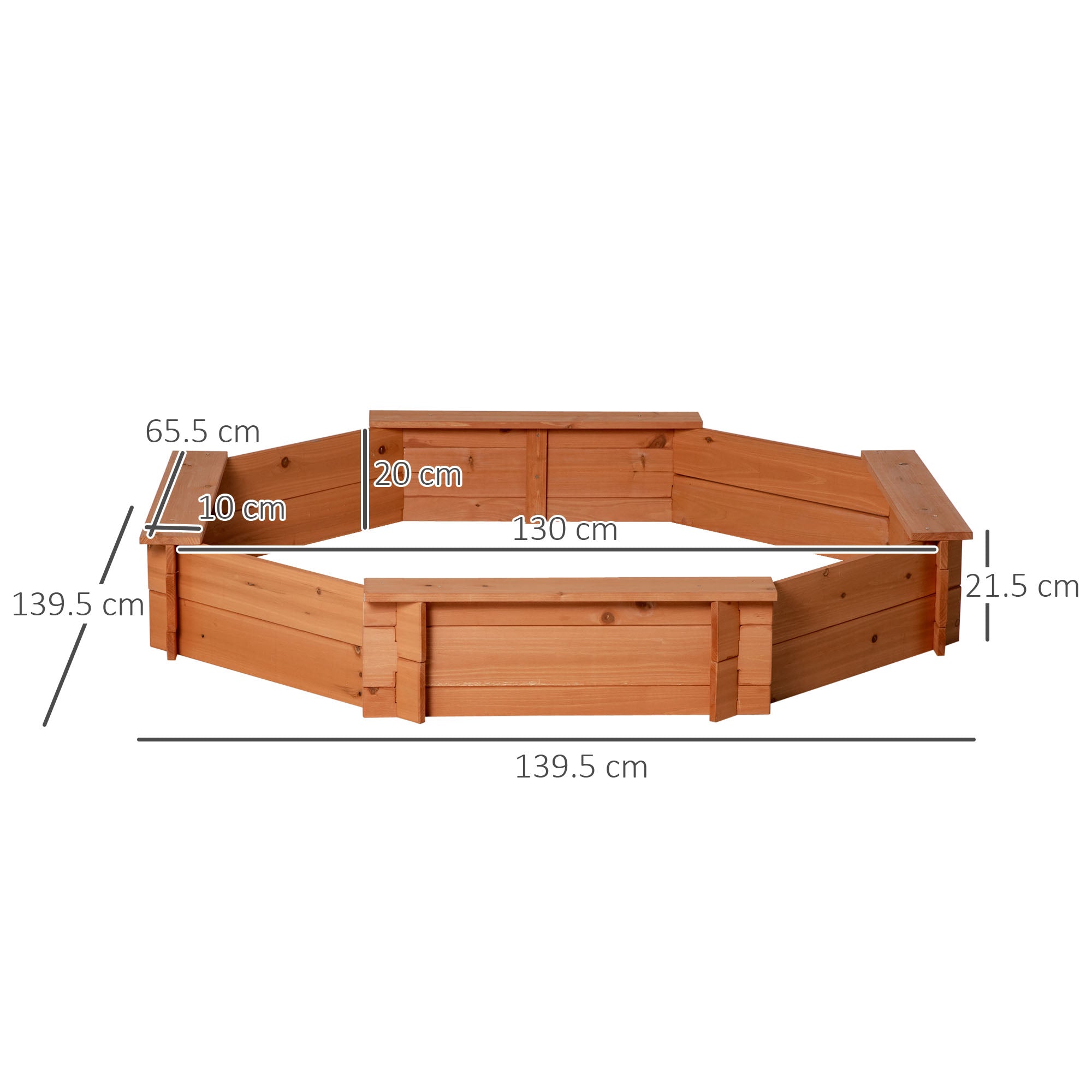 Sabbiera da Esterno in Legno 39.5x139.5x21.5 cm con Sedili e Copertura Rosso