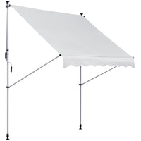 Tenda da Sole a Muro 200x150 cm con Pali di Supporto Bianco