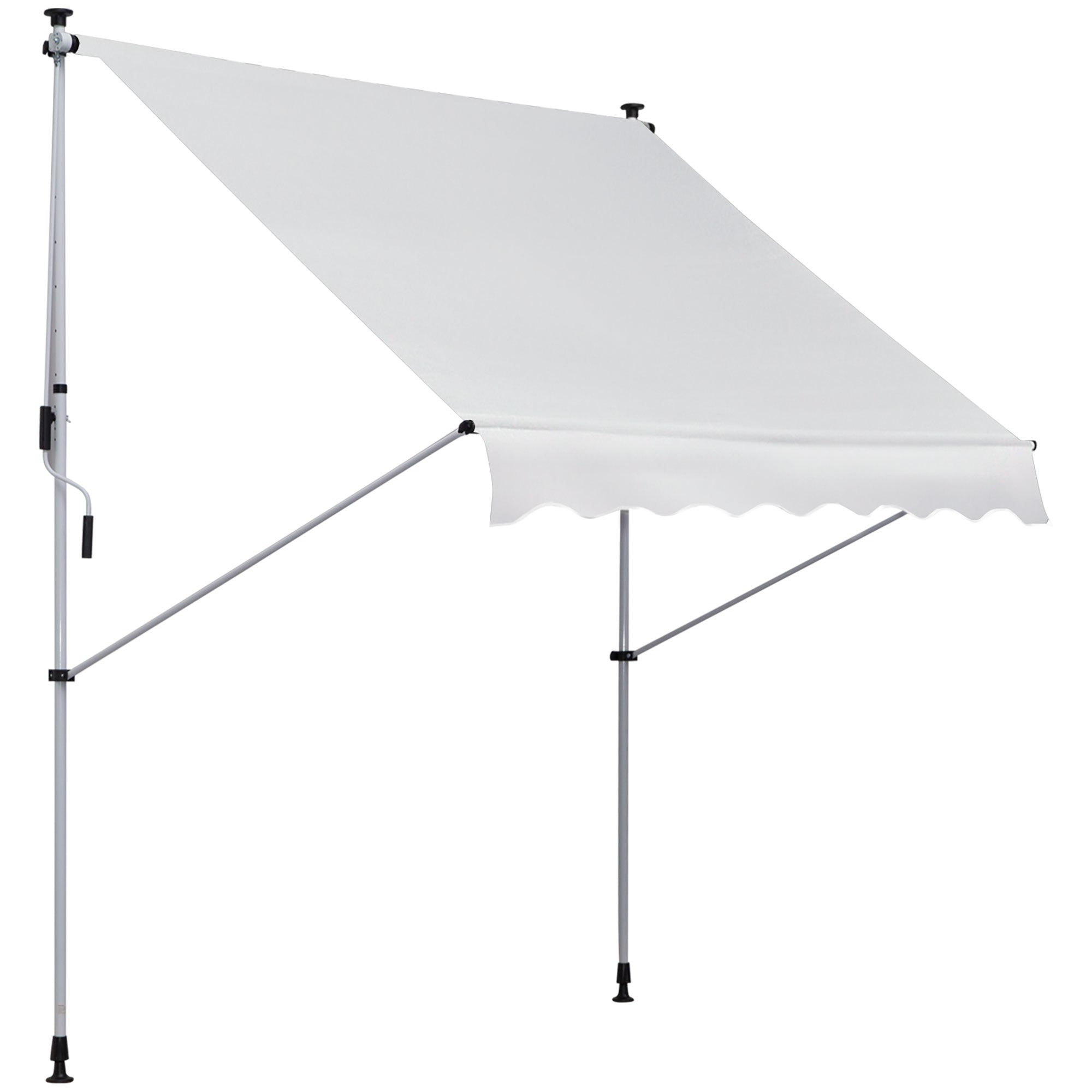 Tenda da Sole a Muro 200x150 cm con Pali di Supporto Bianco