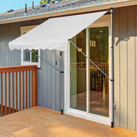 Tenda da Sole a Muro 200x150 cm con Pali di Supporto Bianco