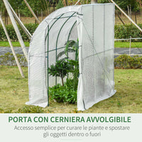 Serra da Giardino 214x118x212 cm Porta Avvolgibile Bianca