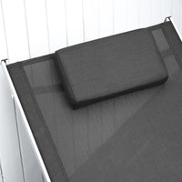 Lettino Prendisole 160x60x65 cm in Alluminio e Textilene Nero