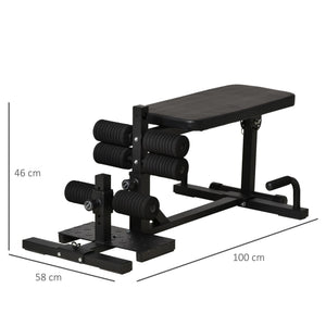 Panca Fitness per Squat 3 in 1 Altezza Regolabile Panca Inclinabile Nera