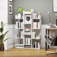 Libreria ad Albero 96x30x150 cm 13 Ripiani Bianco