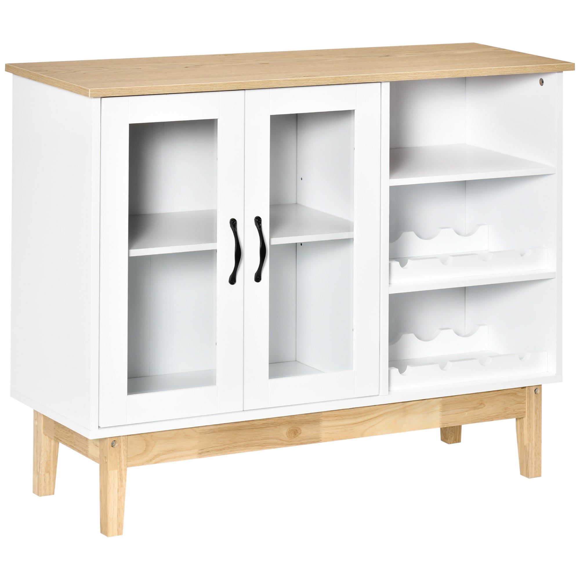 Credenza con Cantinetta 3 Ripiani 103x34x80 cm in MDF e Truciolato Bianco