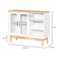 Credenza con Cantinetta 3 Ripiani 103x34x80 cm in MDF e Truciolato Bianco