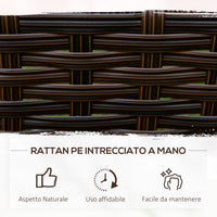 Orto Rialzato 3 Livelli 120x120x40 cm in Rattan Sintetico Grigio