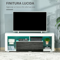 Mobile Porta TV Fino a 55" 140x35x52 cm con Luci LED Bianco