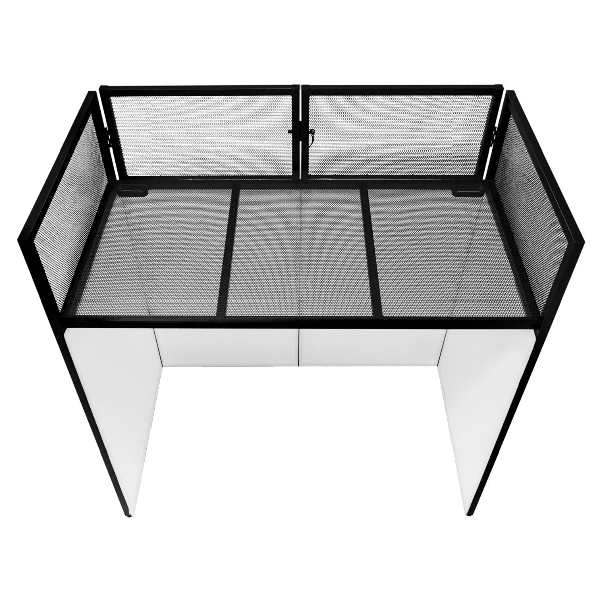 Supporto DJ Booth cabina tavolo pieghevole setup mobile discoteca nero e bianco