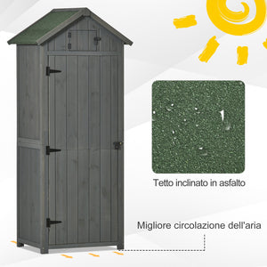 Casetta Box da Giardino Porta Utensili 77x54,2x179 cm in Legno Impermeabile Grigio