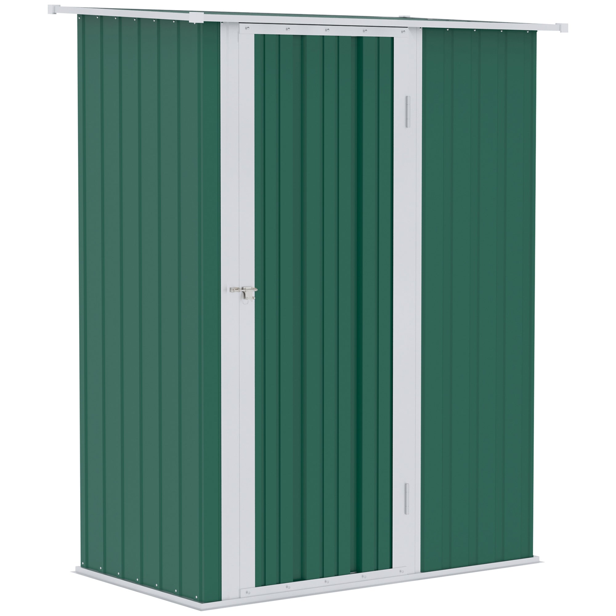 Casetta Box da Giardino Porta Utensili 142x84x189 cm in Acciaio Impermeabile Verde Scuro