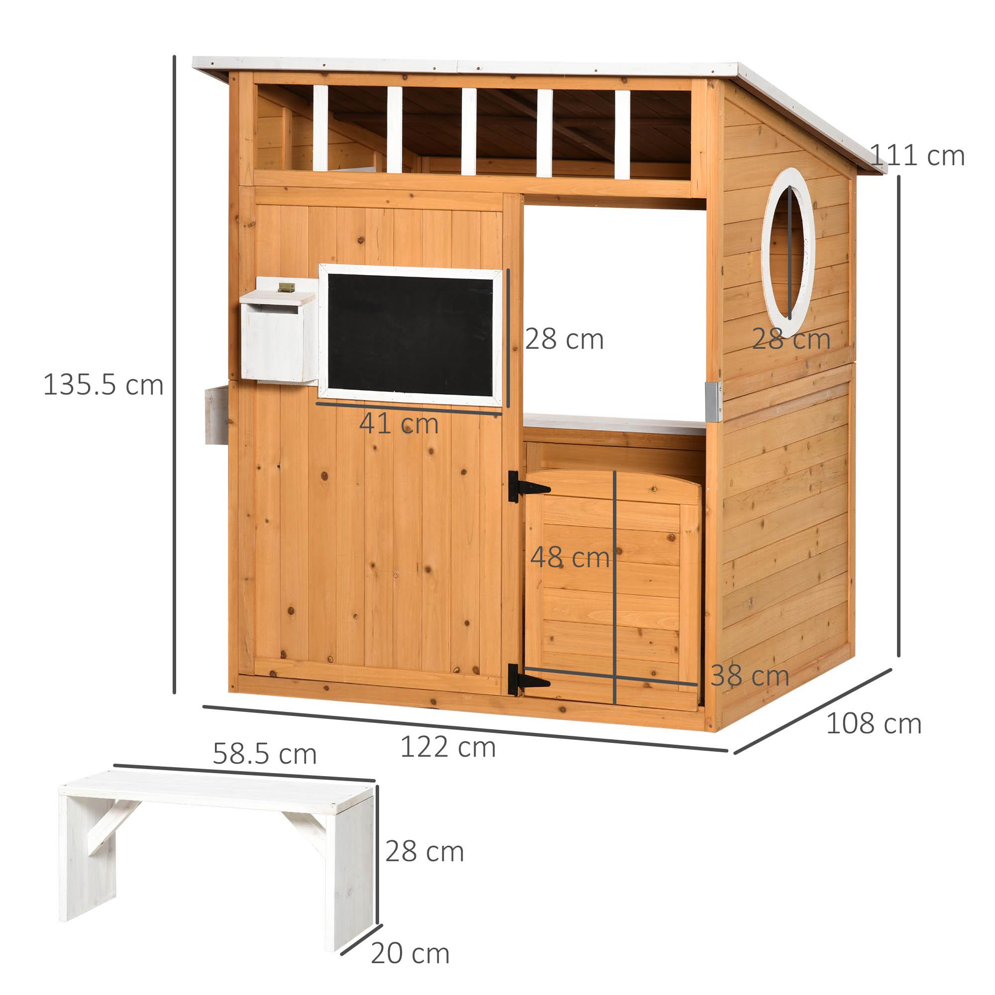 Casetta per Bambini da Esterno 122x108x135,5 cm in Legno Giallo