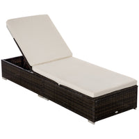 Lettino Prendisole 195x68x30 cm in Rattan Marrone