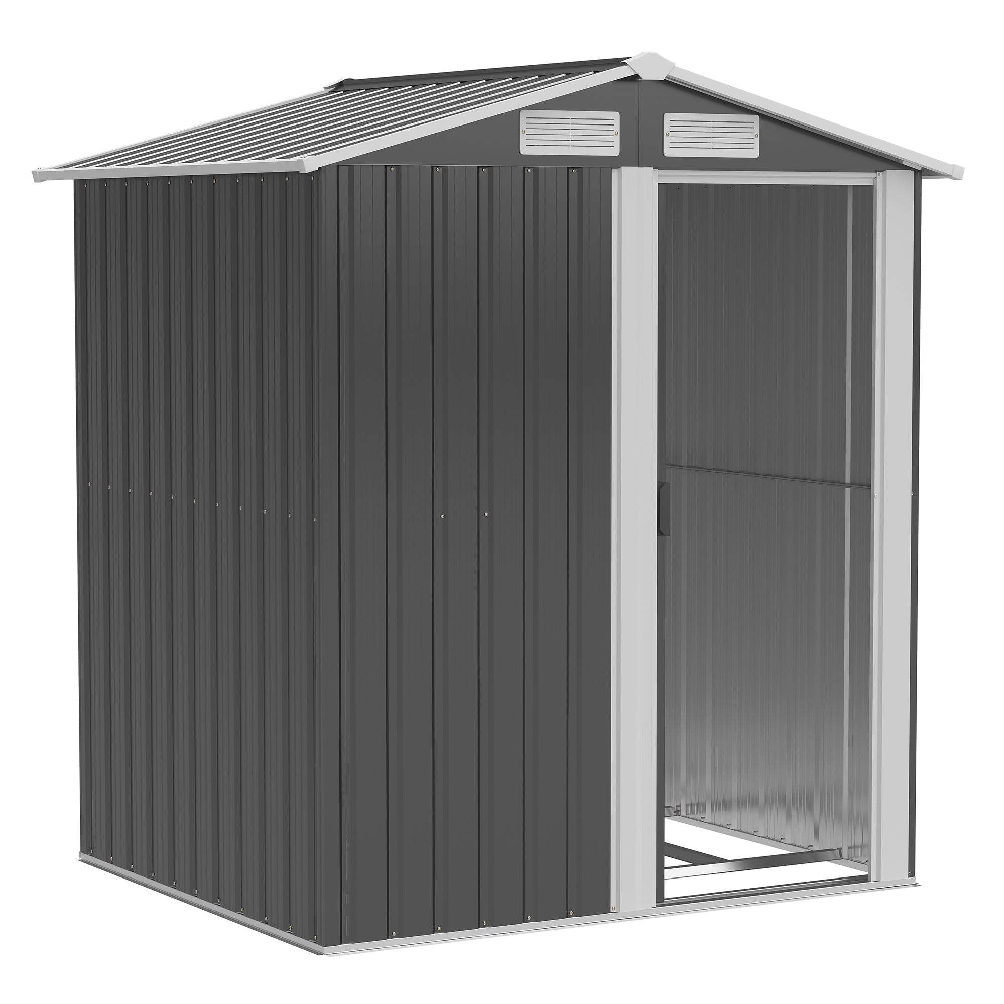 Casetta Box da Giardino Porta Utensili 152x132x188 cm in Acciaio Grigio