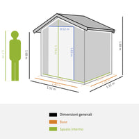 Casetta Box da Giardino Porta Utensili 152x132x188 cm in Acciaio Grigio