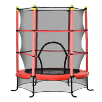 Trampolino Tappeto Elastico per Bambini Ø163x163 cm con Rete di Sicurezza e Corde Elastiche Rosso