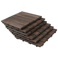 Pavimentazione da Esterno Incastrabile 27 Pezzi 30x30x2,5 cm in Legno di Abete e PVC Nero