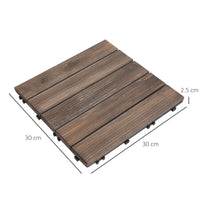 Pavimentazione da Esterno Incastrabile 27 Pezzi 30x30x2,5 cm in Legno di Abete e PVC Nero