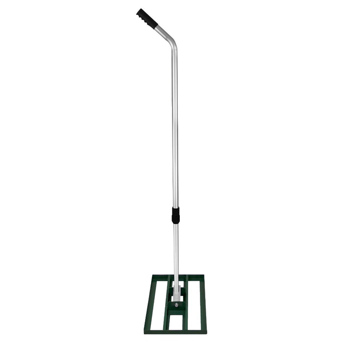 Livellatrice 50cm Rastrello Livellatore Acciaio Verde 1,9m Manico Estensibile Erba