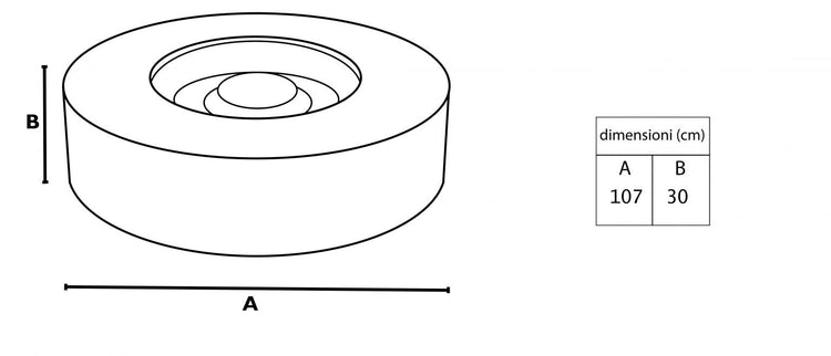 Braciere a Gas Gpl da Esterno Ø107x30 cm 14kW Ares