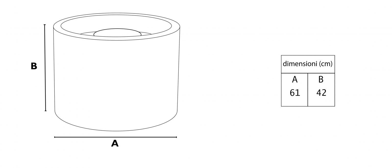 Braciere a Gas Gpl da Esterno Ø61x42 cm 14kW Wela