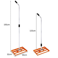 Rastrello Livellante Estensibile 50x32x125-195 cm Livellatrice in Acciaio Arancione