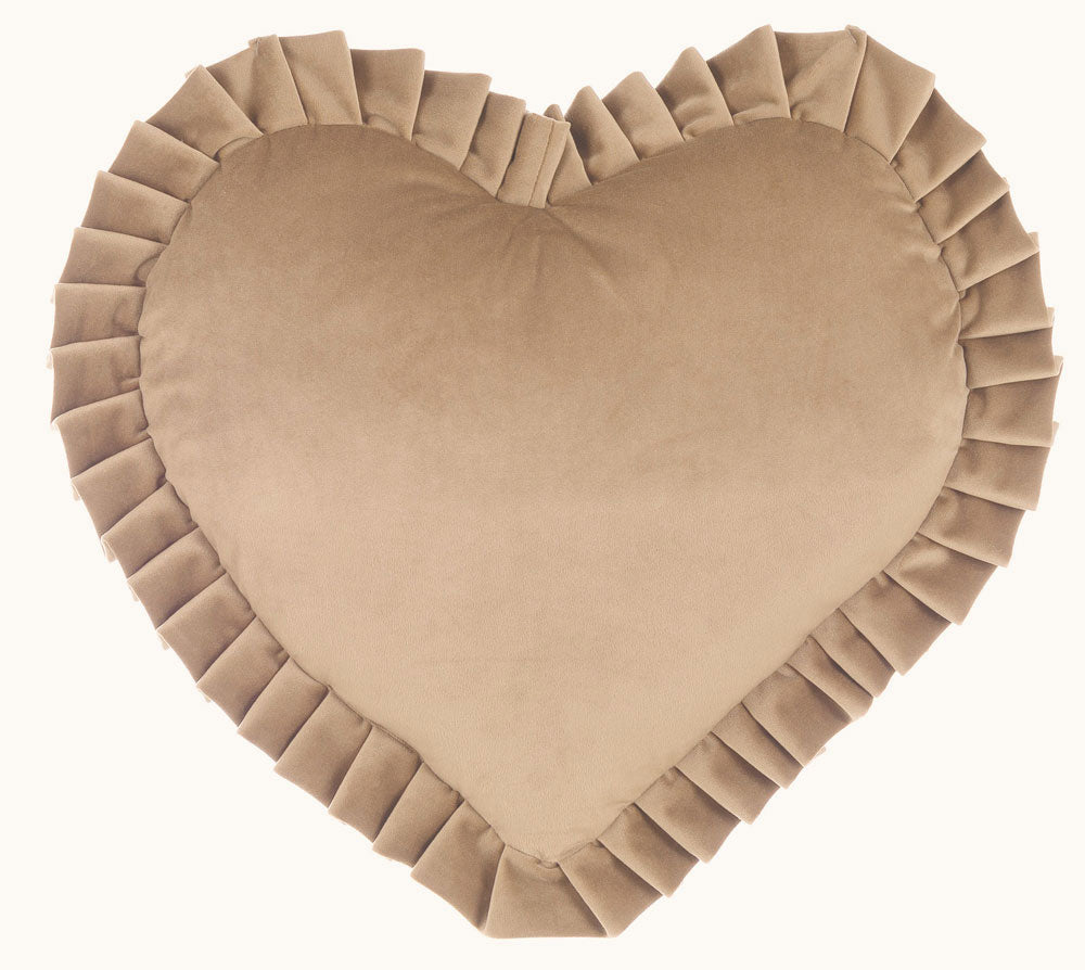 Cuscino Cuore Decorativo Velluto Gala Elegante Shabby Chic Beige Blanc Mariclo