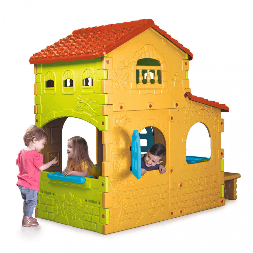 Casetta Gioco per Bambini Villa 199,9x154x180 h cm in Plastica Multicolor