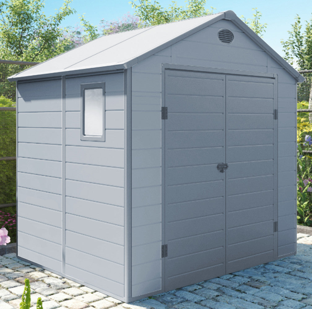 Casetta Box da Giardino Hause 190x192x226 h cm in Plastica Grigio chiaro