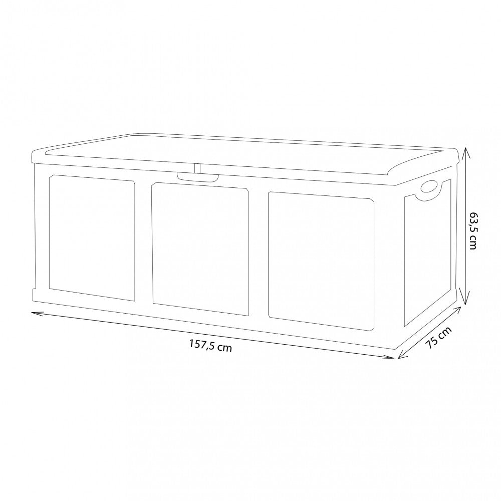 Cassapanca in Rattan Style XXL 157,5x75x63,5 h cm in Plastica Marrone