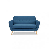 Divano 2 Posti Burton 147x79x86 h cm in Tessuto Blu