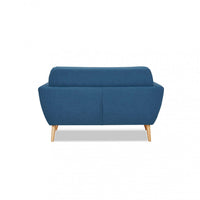 Divano 2 Posti Burton 147x79x86 h cm in Tessuto Blu