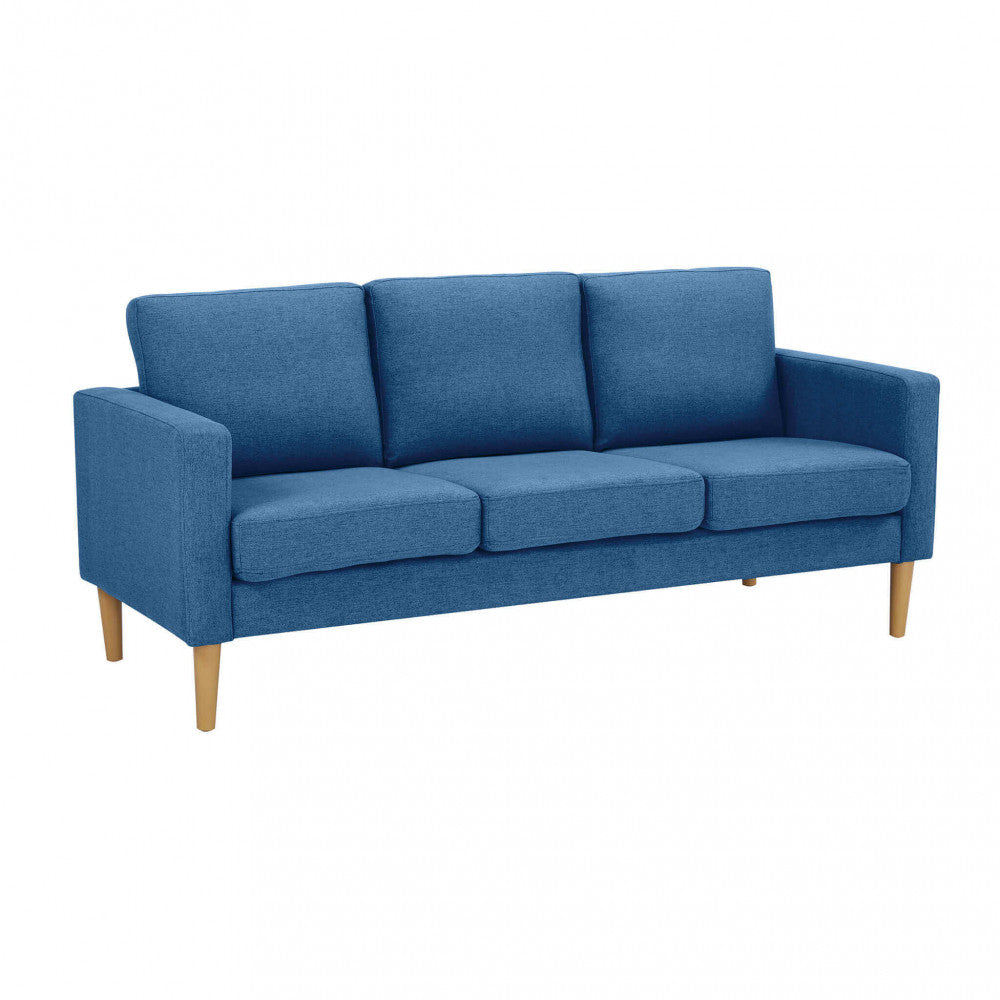 Divano 3 Posti Ramsey 180x73x82 h cm in Tessuto Blu