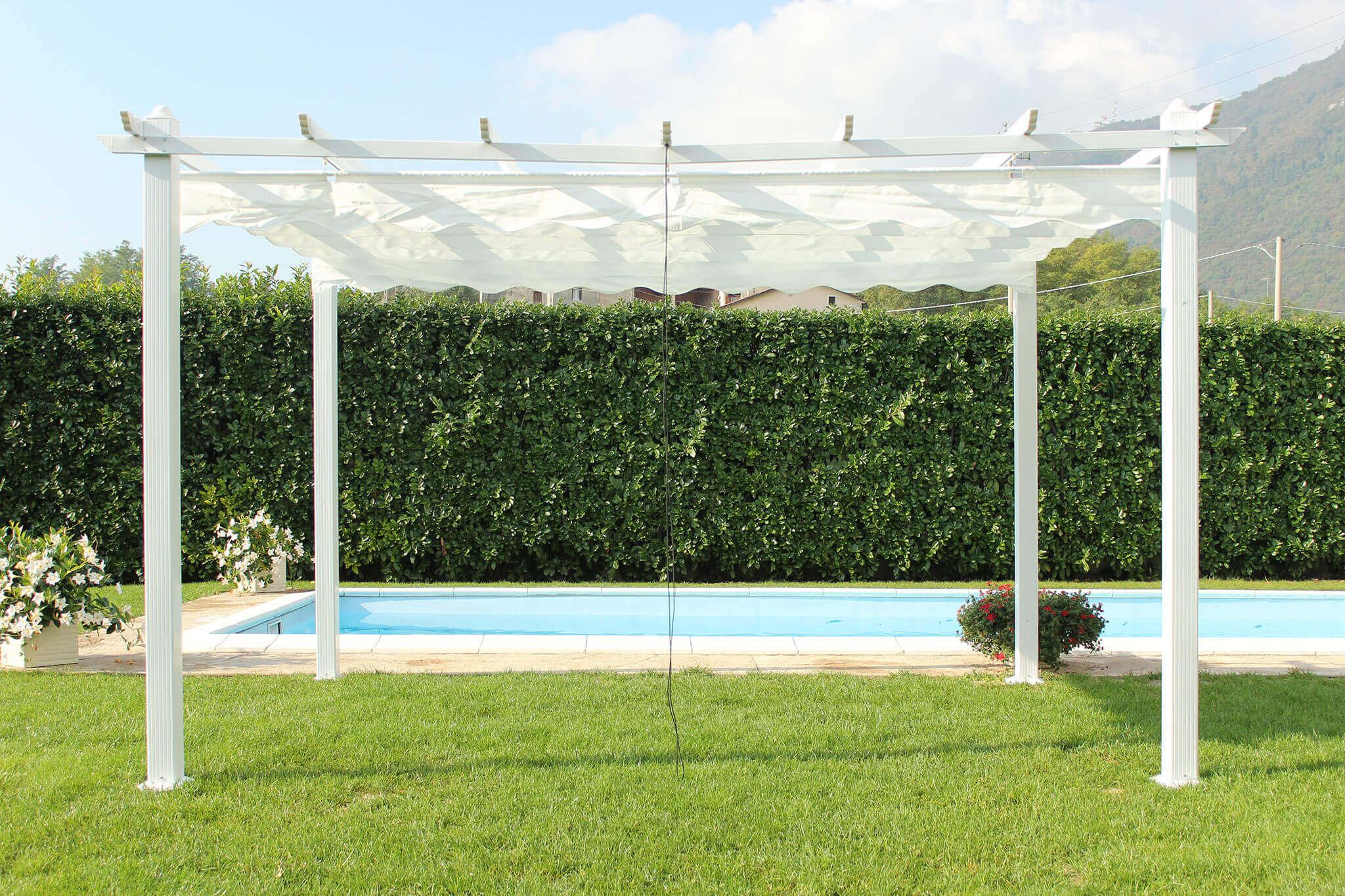 Pergola da Giardino 3x4 m in Alluminio Bianco