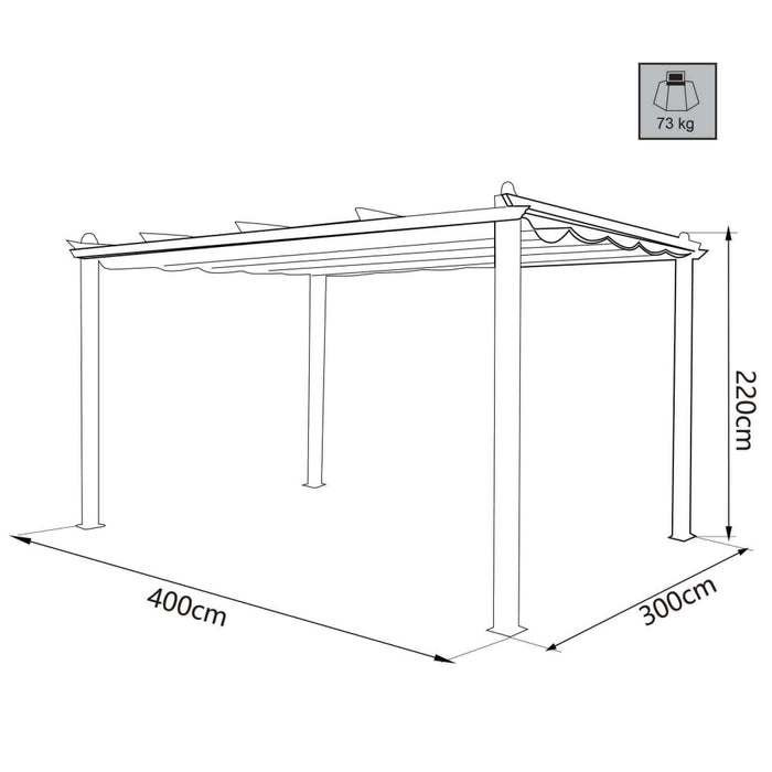 Pergola da Giardino 3x4 m in Alluminio Antracite Telo Beige