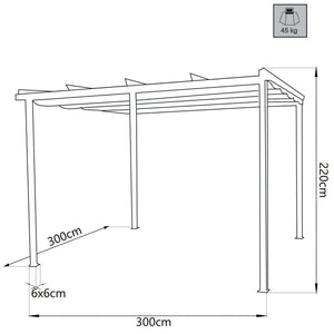 Gazebo Lepanto 3x3 m in Acciaio Antracite