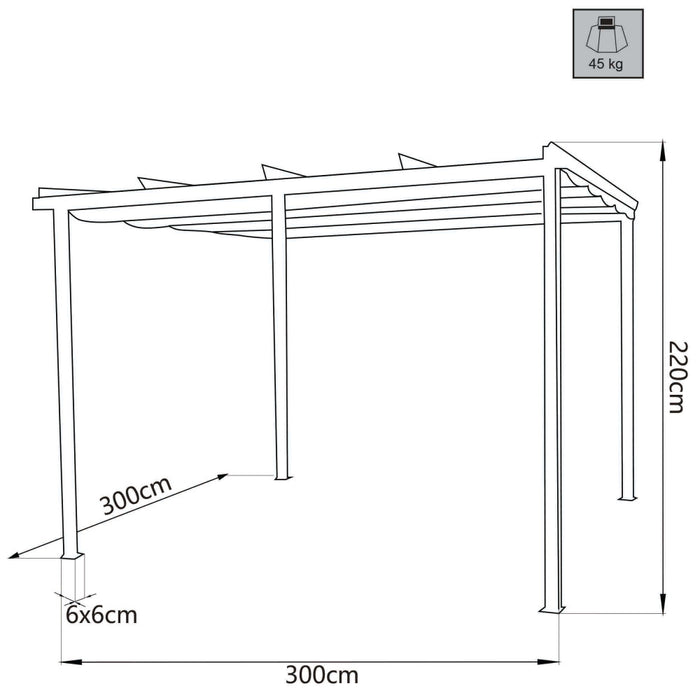 Gazebo Lepanto 3x3 m in Acciaio Antracite