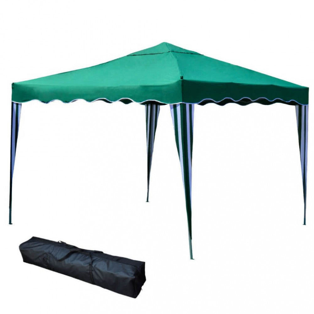 Gazebo Pieghevole 3x3 m in Acciaio Verde