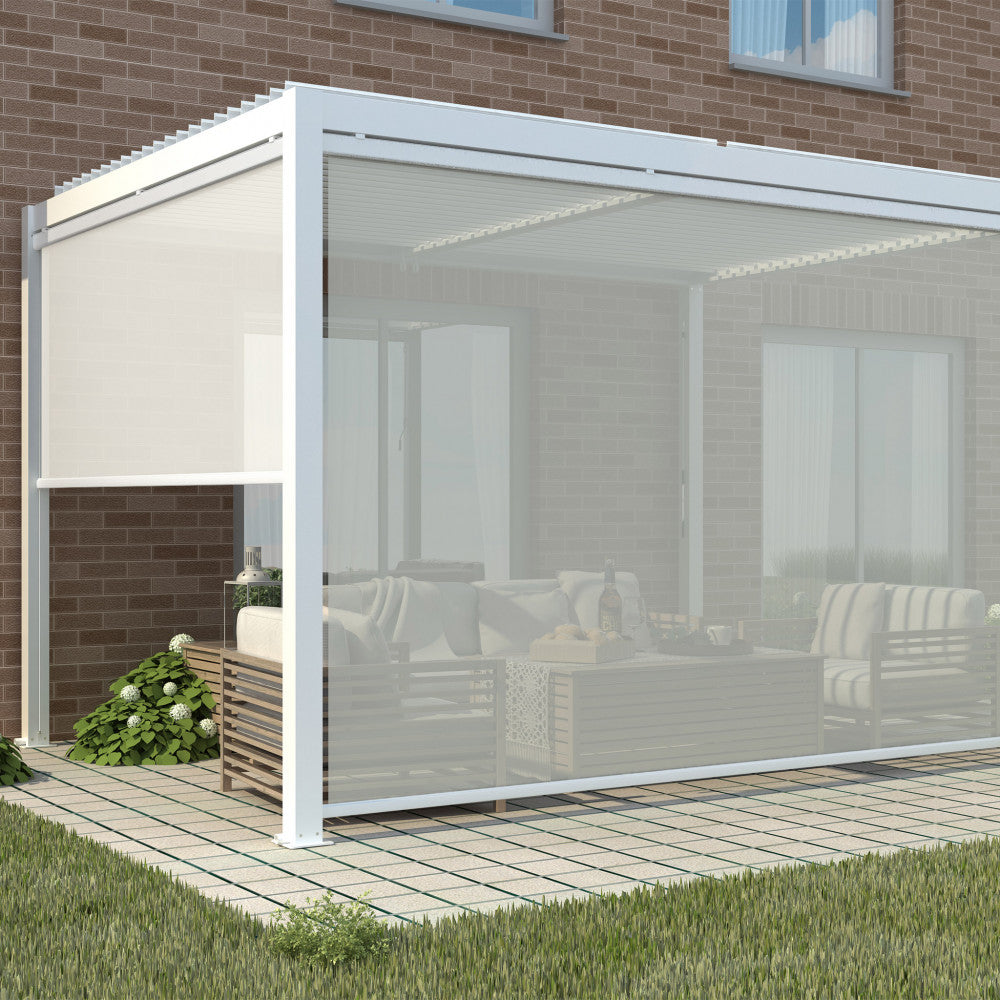 Laterale per Pergola Bioclimatica 3x4 3x4 m in Textilene Bianco