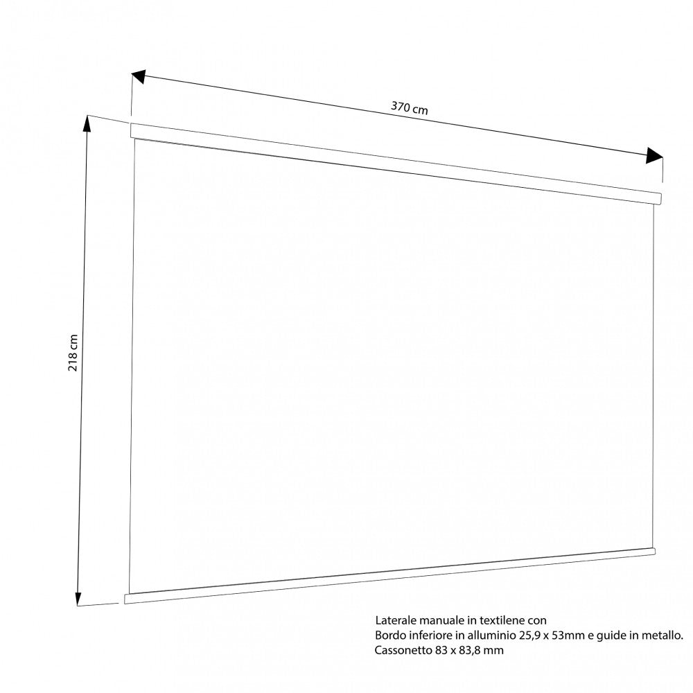 Laterale per Pergola Bioclimatica 370x218 cm in Textilene Bianco