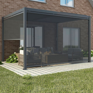 Laterale per Pergola Bioclimatica 4x4 4x4 m in Textilene Grigio