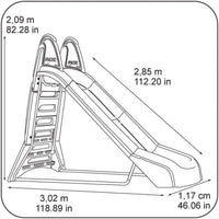 Mega Scivolo con Acqua 302x117x209 h cm in Plastica Multicolor