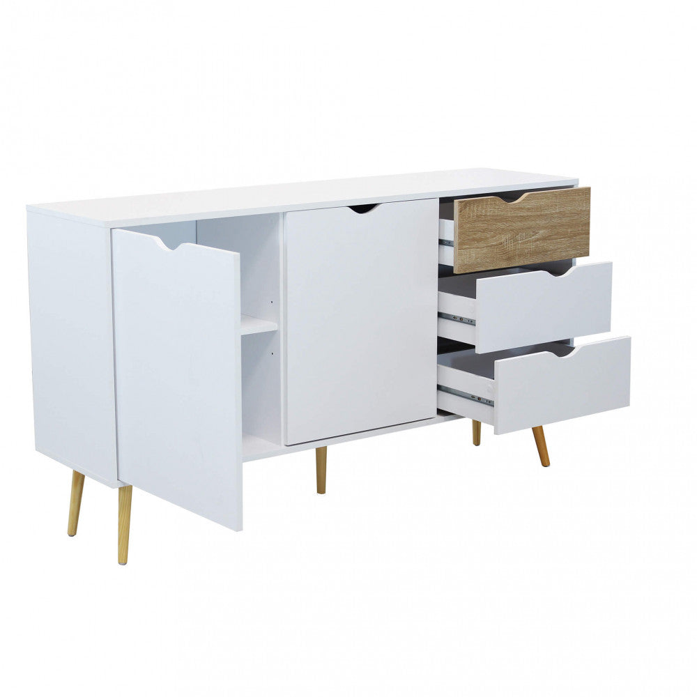 Mobile Bradley 147x39x82 h cm in Legno Bianco