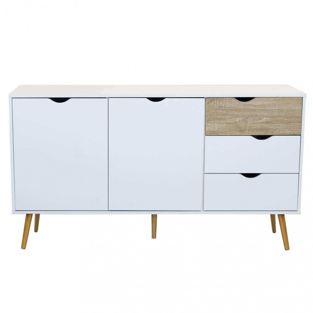 Mobile Bradley 147x39x82 h cm in Legno Bianco