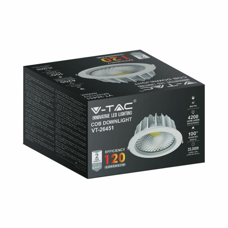 Faretto da incasso a led 40W Downlights di pannocchia riflettore 4500K ALTA LUMEN