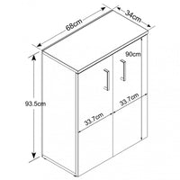 Mobiletto 2 Ante River 68x34x93,5 cm in Truciolare bilaminato Bianco