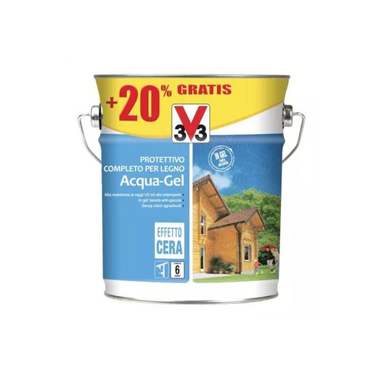 Protettivo Completo Acqua-Gel Per Proteggere E Decorare Qualsiasi Tipo Di Legno Esterno Ed Interno Incolore 3Lt-V33