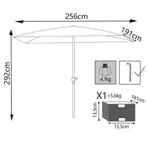 Ombrellone da Giardino Poly Eco 2x3 m in Acciaio Bianco