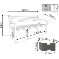 Panchina Chloe 2 Posti 128x56x85 h cm in Acciaio Bianco